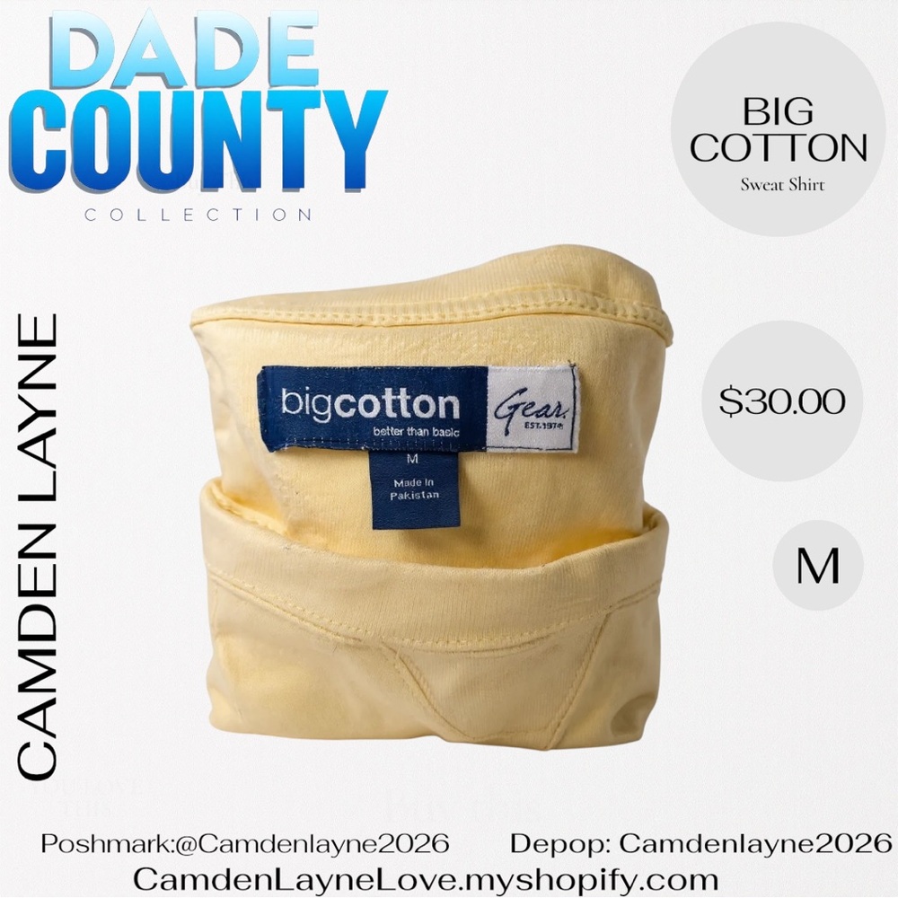 Big Cotton Salty Dog Yellow Sweatshirt - Picture 4 of 5